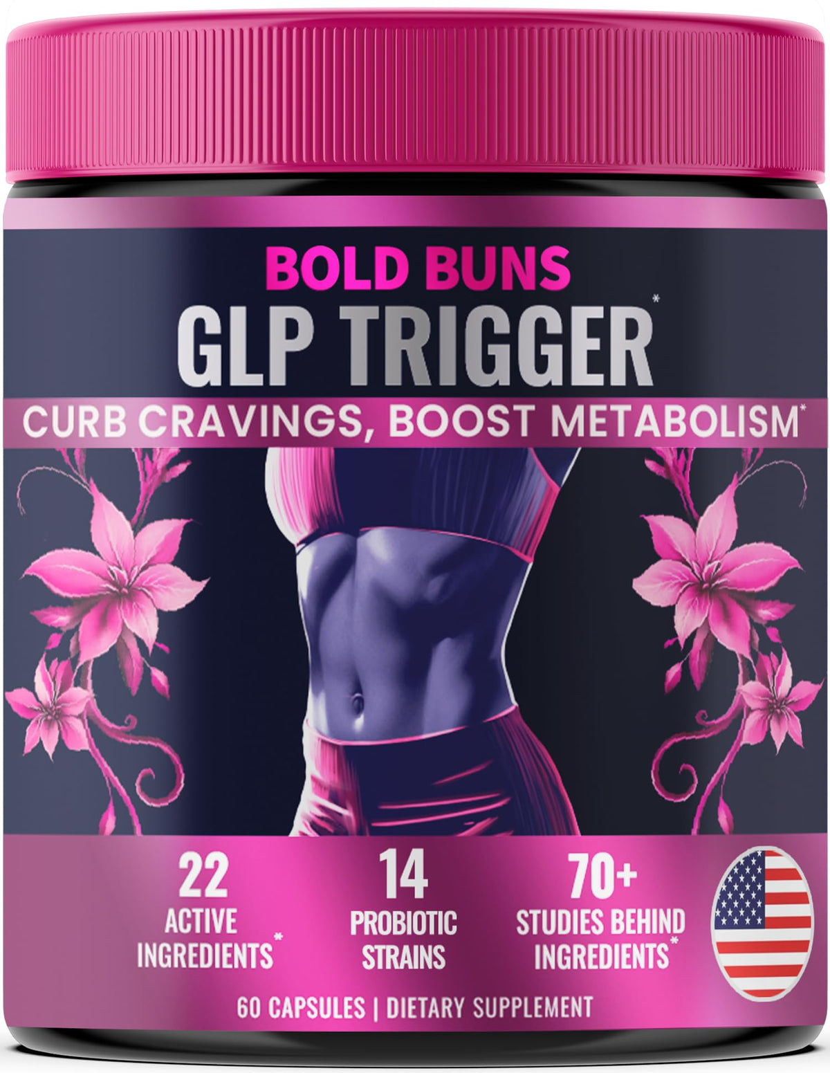 Bold Buns GLP Trigger – flacon visuel – soutien potentiel à l’appétit.