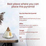 Pyramide orgonite sélénite Bombay Crystals Export cadeau spirituel méditation