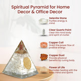 Pyramide orgonite sélénite Bombay Crystals Export Reiki et ancrage