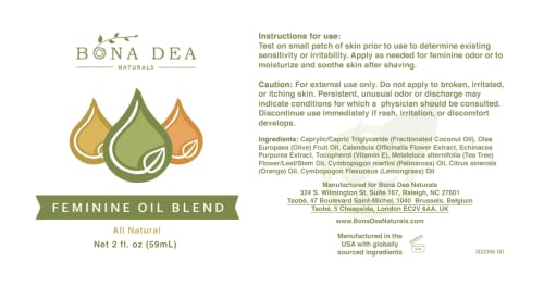 Bona Dea Naturals spray doux pour peau sensible et usage quotidien.