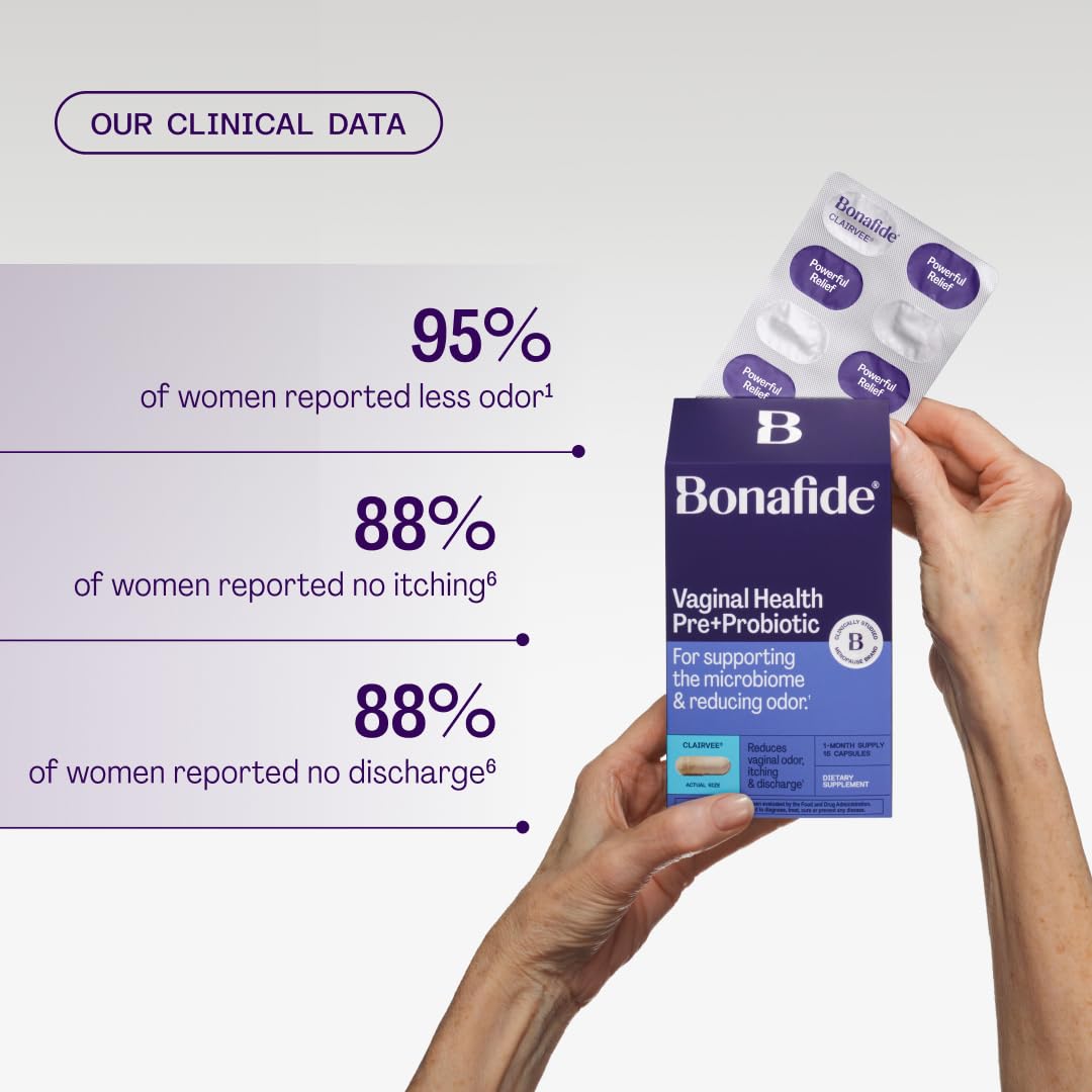 Bonafide Clairvee : emballage clair mettant en valeur l'option sans hormones.