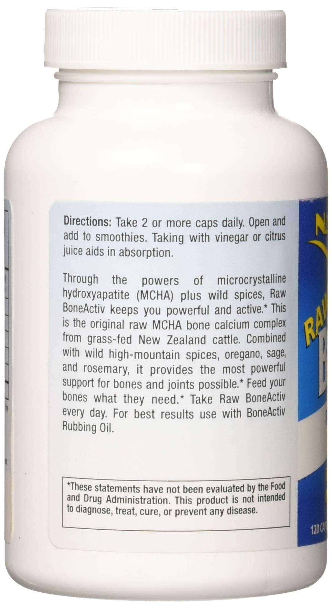 BoneActiv étiquette : informations claires sur les ingrédients naturels et non-GMO.