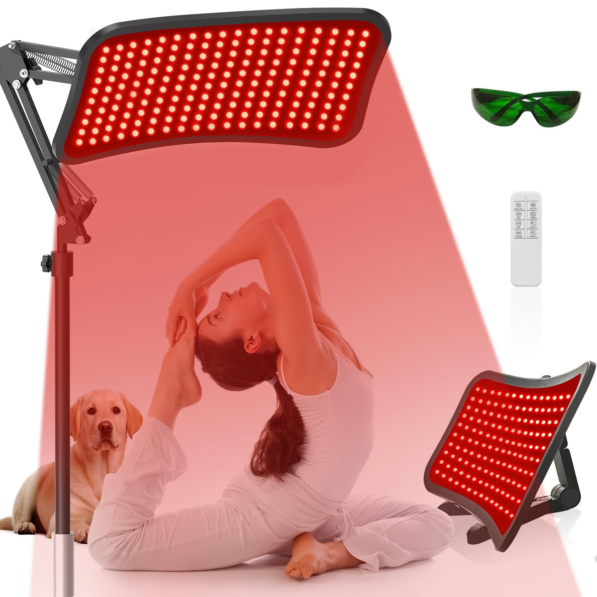 BONLIBRO lampe thérapie lumière rouge 180 LED pour visage et corps