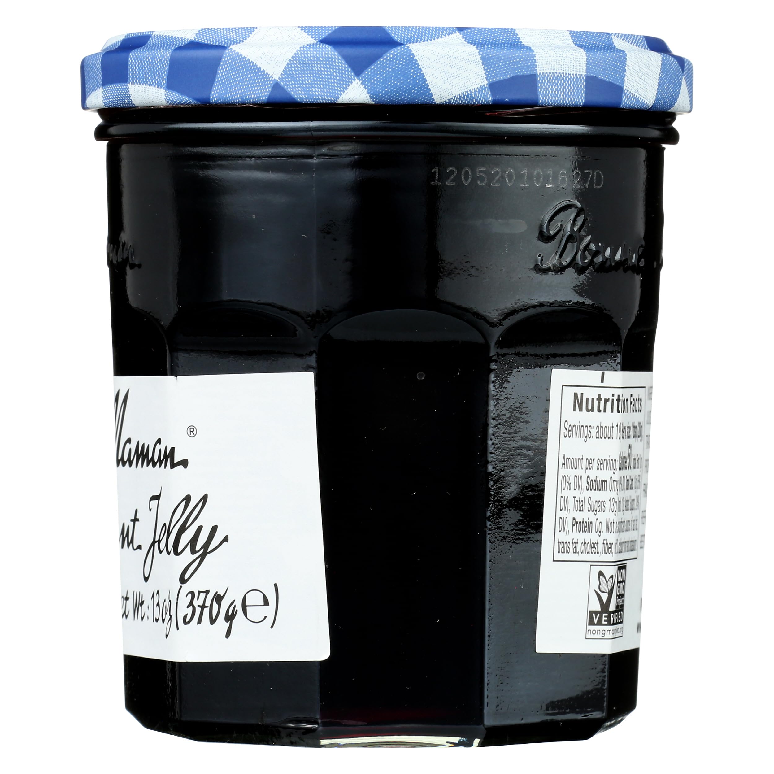 Yaourt garni de gelée cassis noir Bonne Maman, dessert léger.