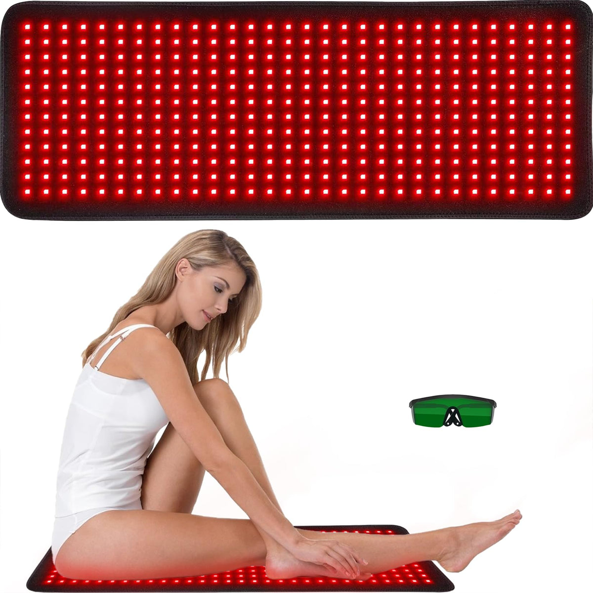 Bonodave tapis lumière rouge grande couverture pour dos et épaules, chaleur douce.