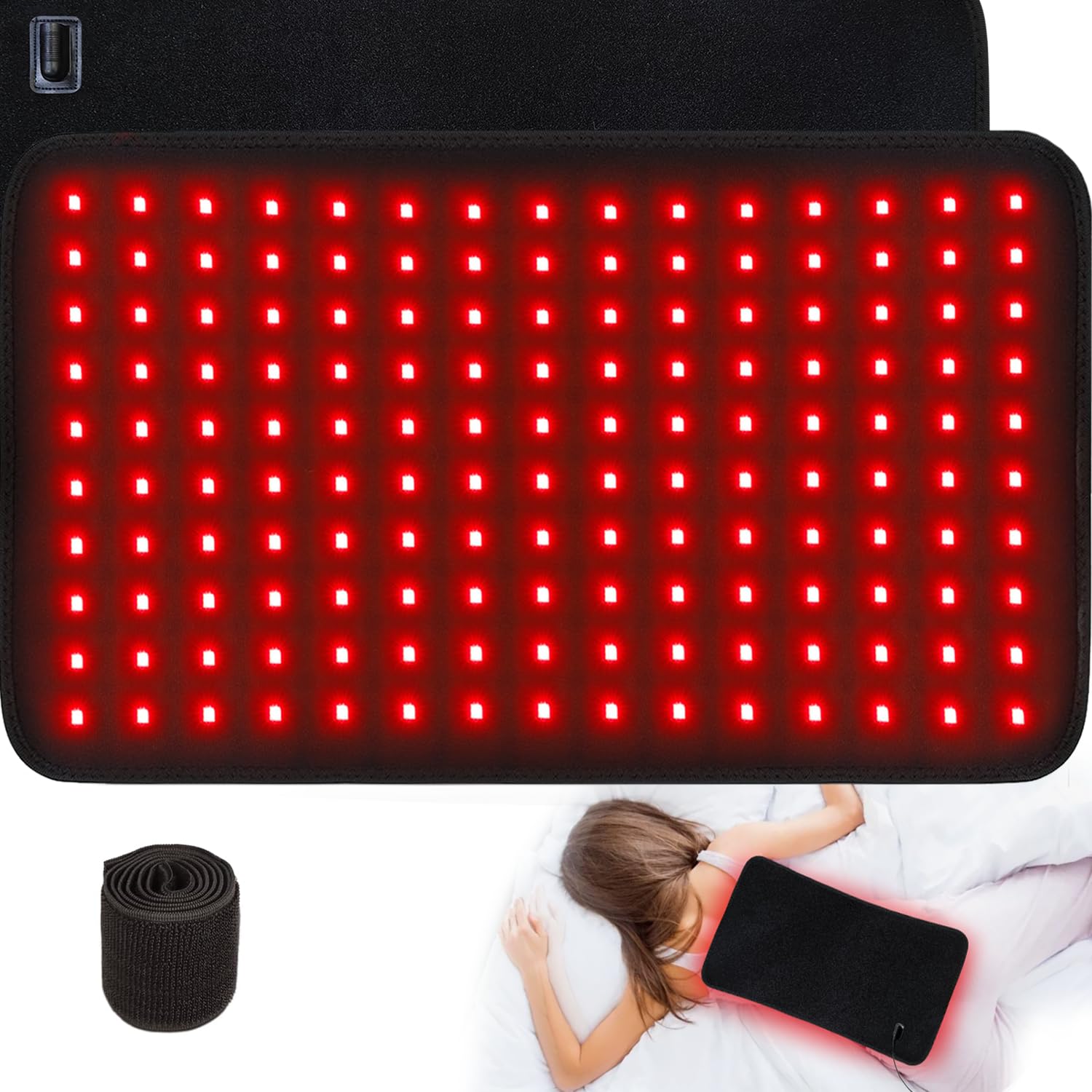 bonodave tapis thérapie lumière rouge dos, chaleur ciblée pour le confort quotidien