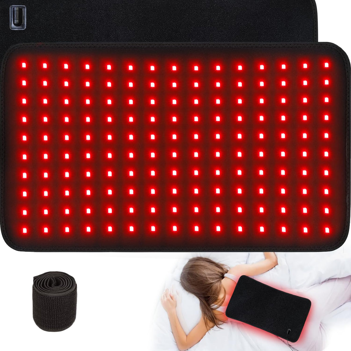 bonodave tapis thérapie lumière rouge dos, chaleur ciblée pour le confort quotidien