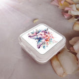 BONZEAL boîte pilules fleurs aquarelle papillon, esthétique apaisante sur le bureau.