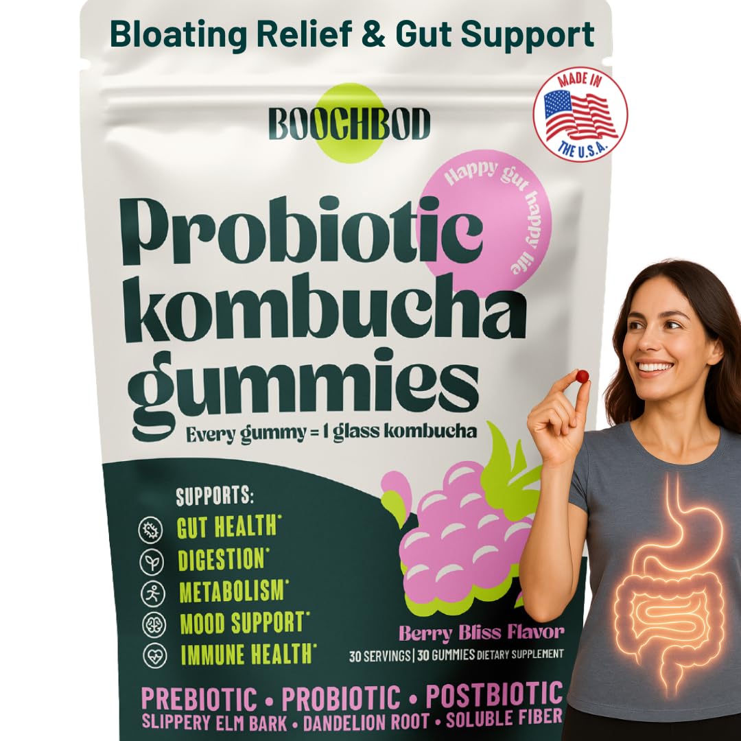 Gommes BoochBod Probiotiques-Kombucha Digestion: soutien à une digestion plus fluide.