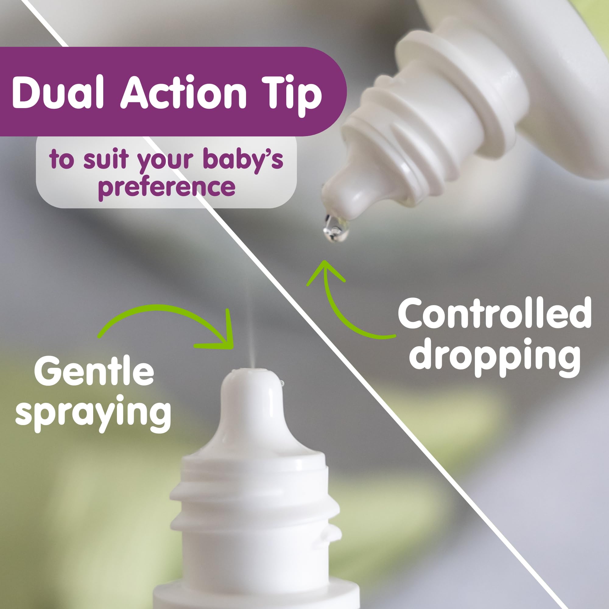 Boogie embout double-action, choix spray ou gouttes pour bébé.