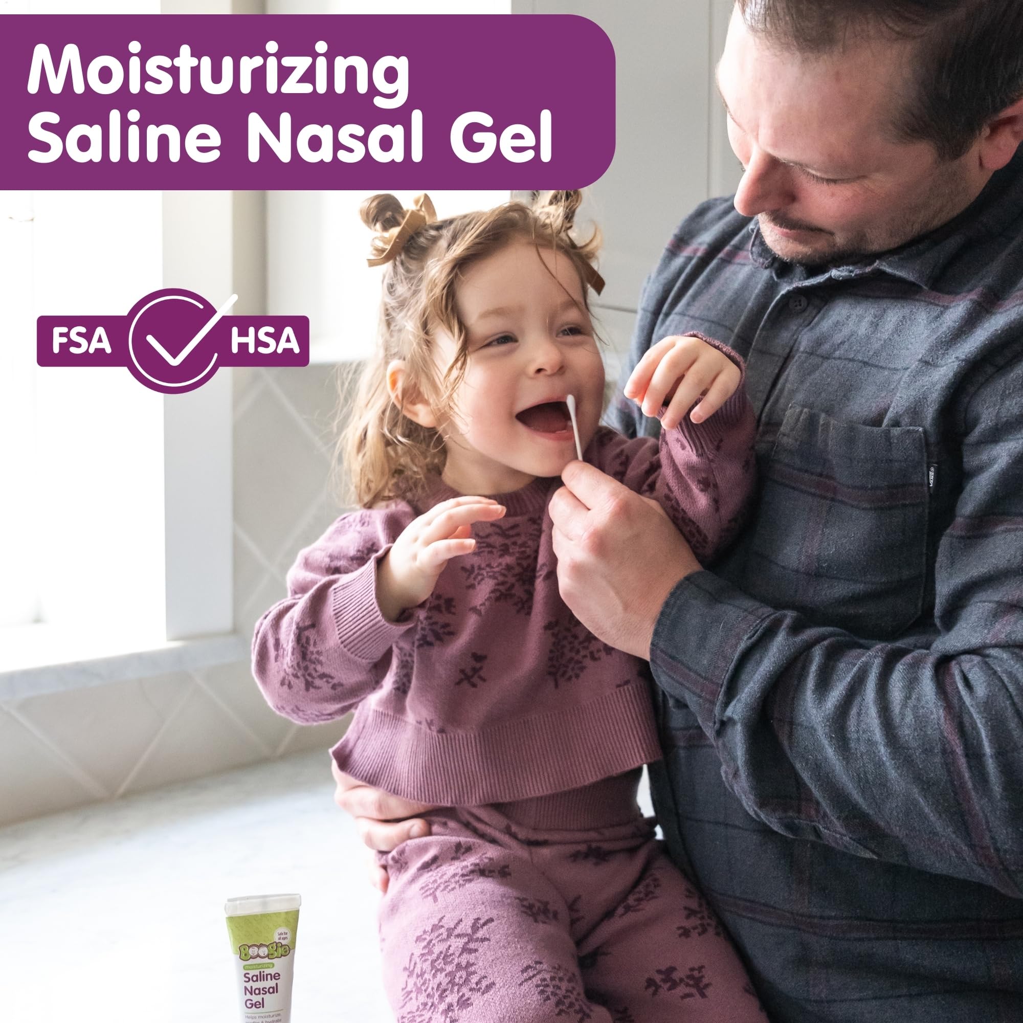 Boogie Gel nasal saline avec extraits botaniques offre un confort doux.