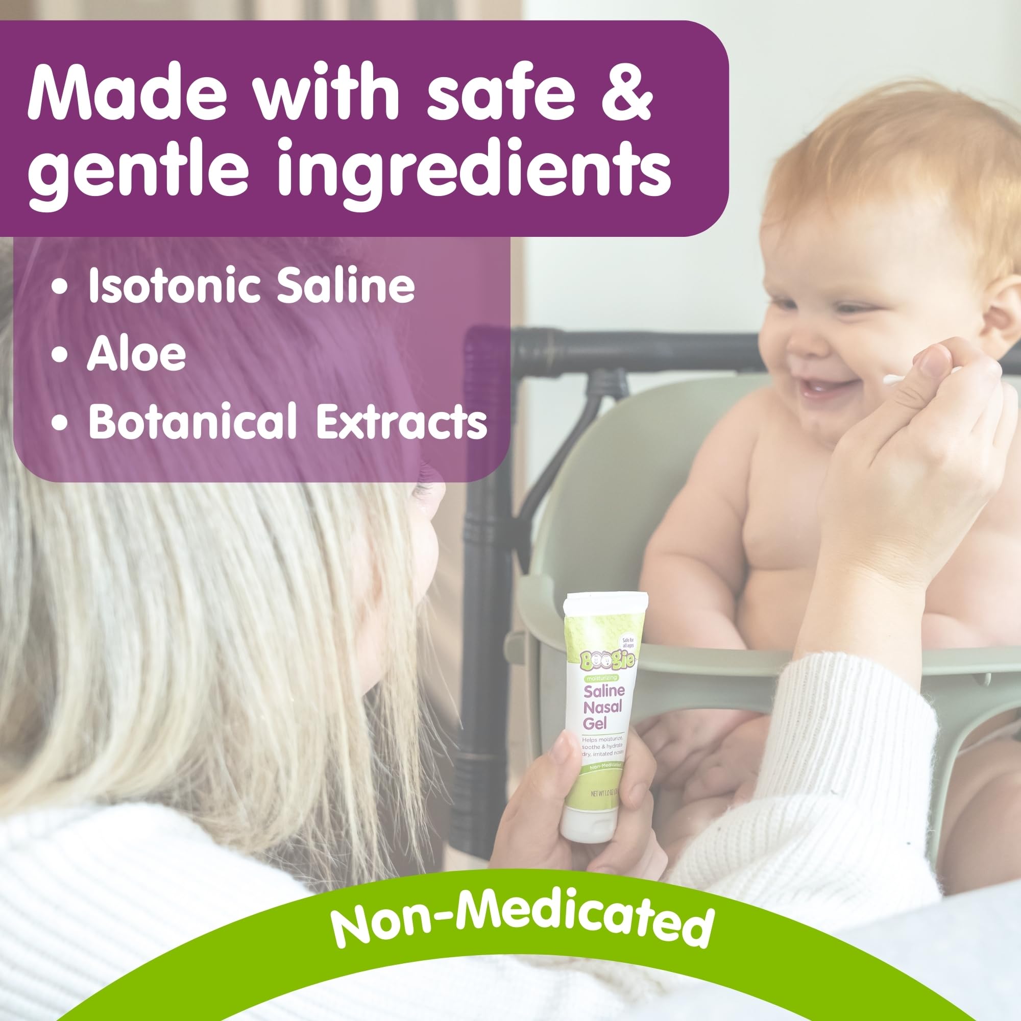 Boogie Gel nasal saline utilisé quotidiennement hydrate les passages nasaux.
