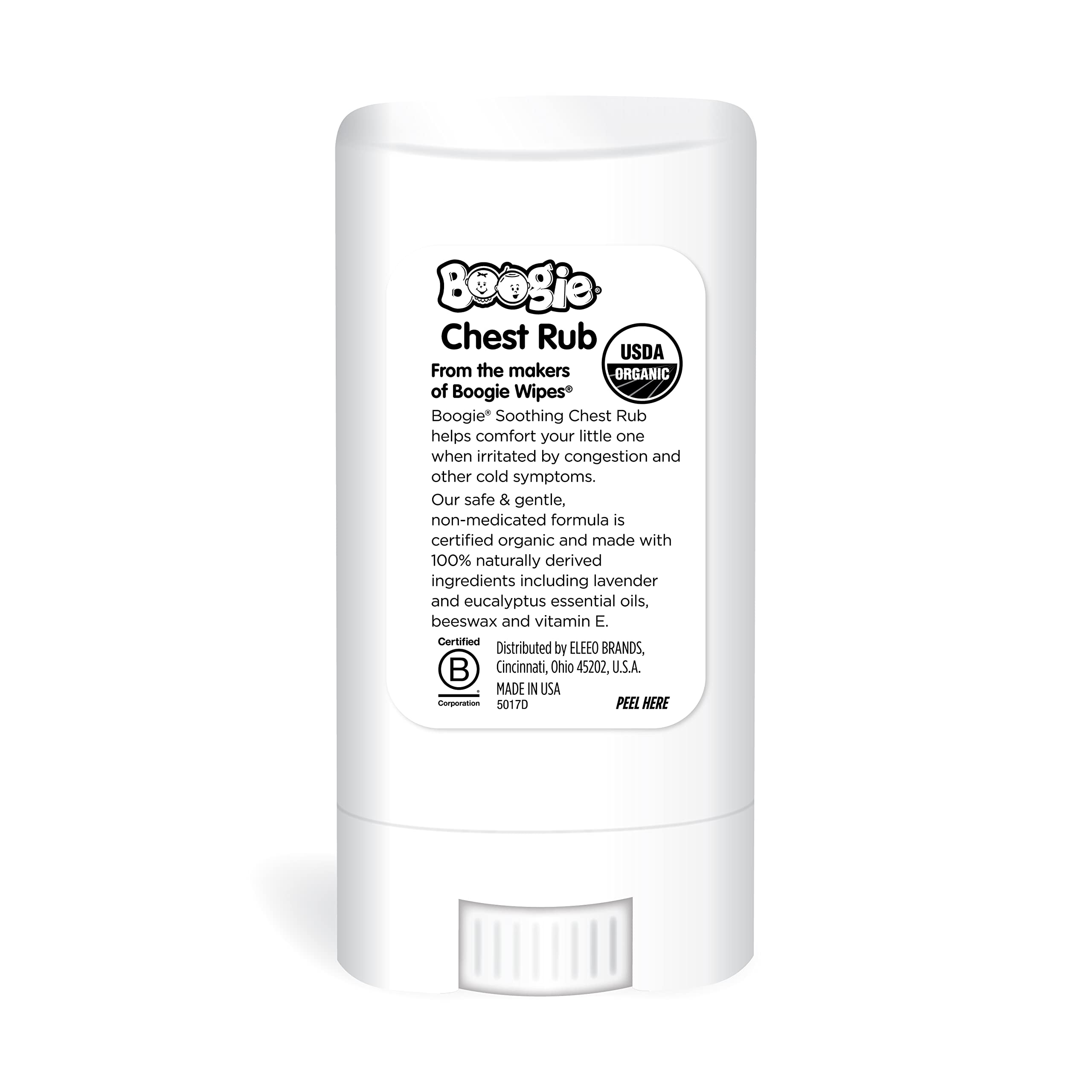 Boogie Stick Rub Thorax – ingrédients naturels visibles pour le confort quotidien.