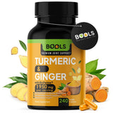 Bouteille Bools Curcuma-Curcumine, BioPerine et Gingembre, absorption optimisée.