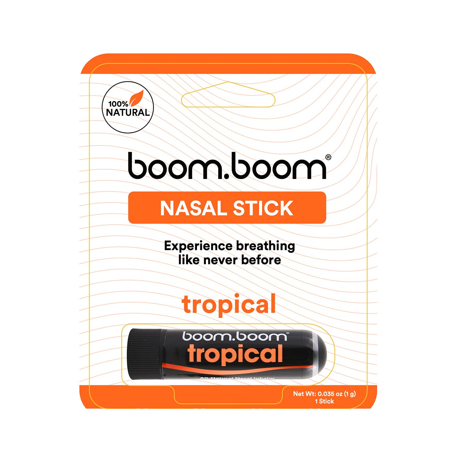 BoomBoom inhalateur tropical vu de face, offre une sensation rafraîchissante et rapide