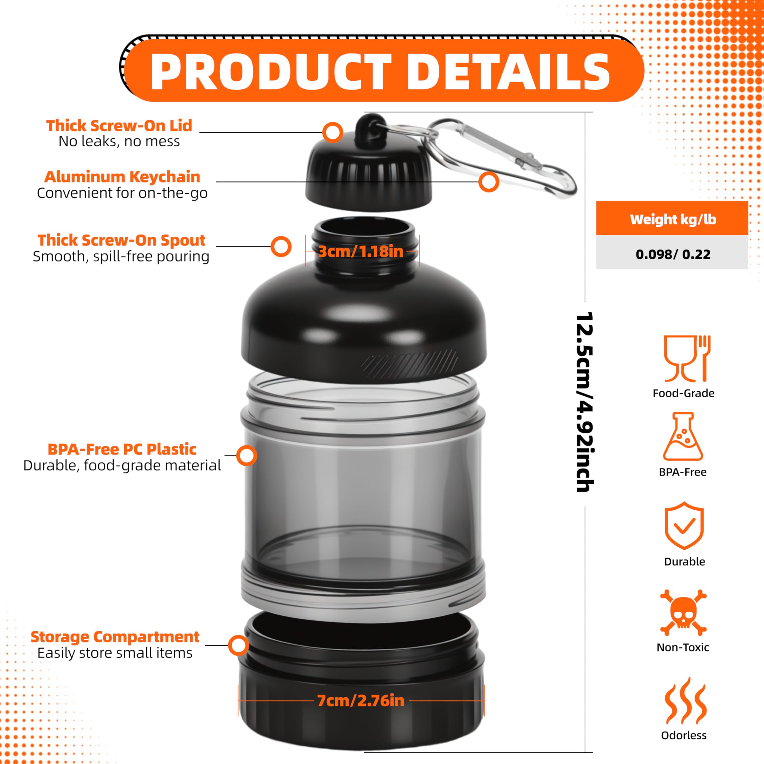 BooMetCheer matériau sans BPA, sans odeur et sans fuite.
