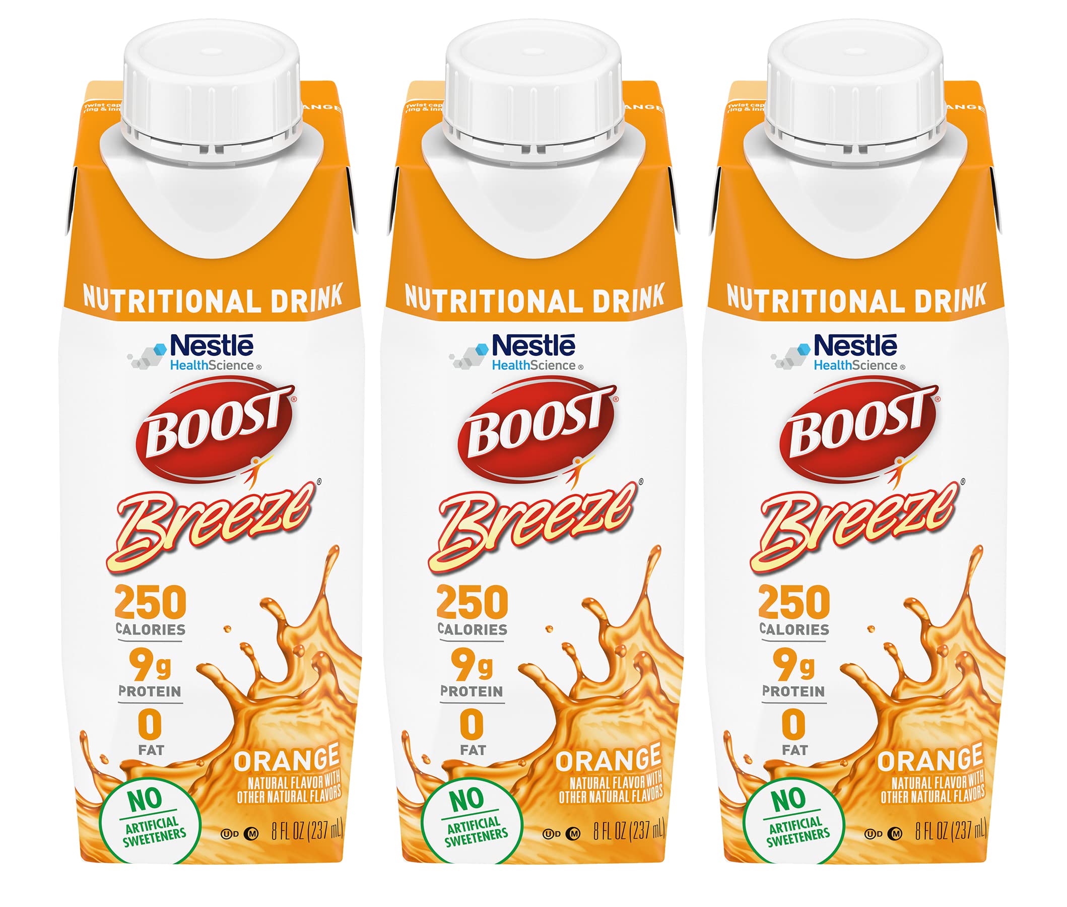 Boost Breeze boisson fruitée orange, riche calories et protéines, idéal en collation rapide