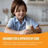 Enfant savourant BOOST Vanilla Vortex après l école, collation nutritionnelle facile.