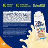 Étiquette lisible de BOOST Kid Essentials Vanilla Vortex avec les informations nutritionnelles.