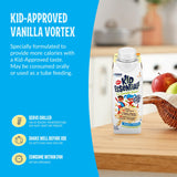 Panneau nutritionnel clair sur BOOST Kid Essentials Vanilla Vortex avec calcium et vitamine D.