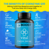 Tablettes rondes BoostCeuticals CoQ10, dosage précis.