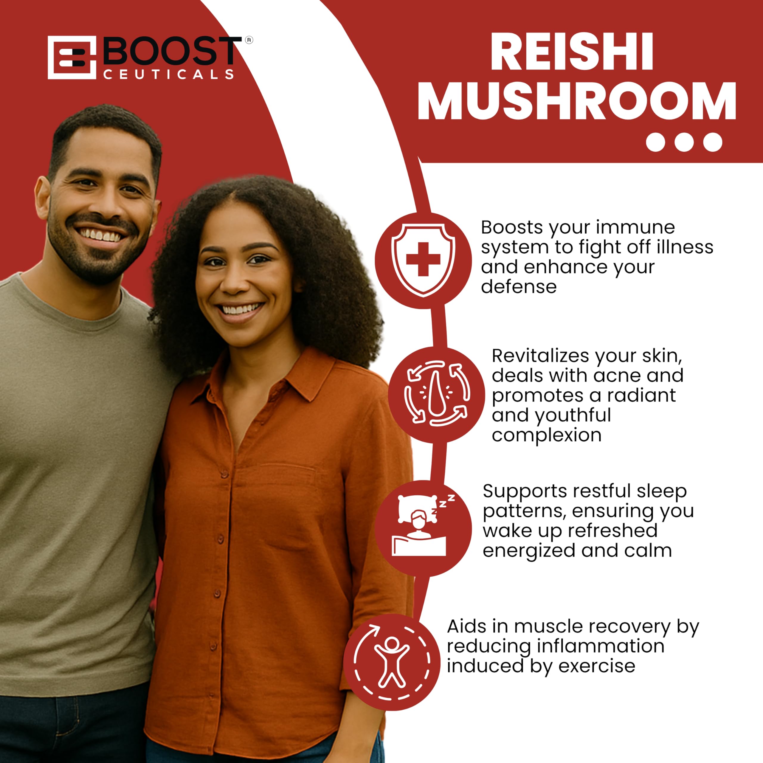 BoostCeuticals Ganoderma lucidum: énergie durable sans caféine.