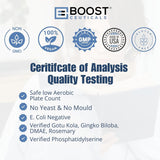 BoostCeuticals laboratoire GMP certifié USA, contrôle qualité rassurant.