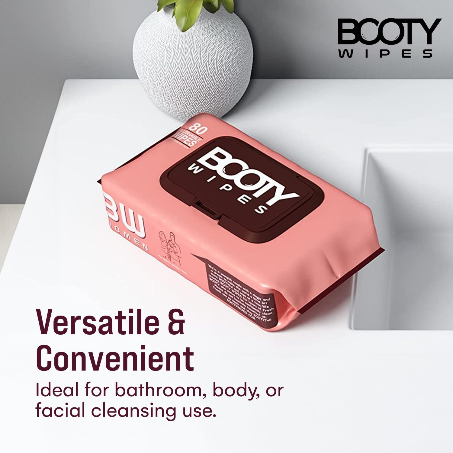 Booty Wipes lingettes dimensions 5-9 x 7-5 pouces.