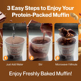 Muffin Bootylicious Chocolat-Beurre de cacahuète prêt après l’entraînement, snack pratique.