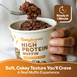 Muffin Bootylicious Chocolat-Beurre de cacahuète prêt en 60 secondes au micro-ondes.