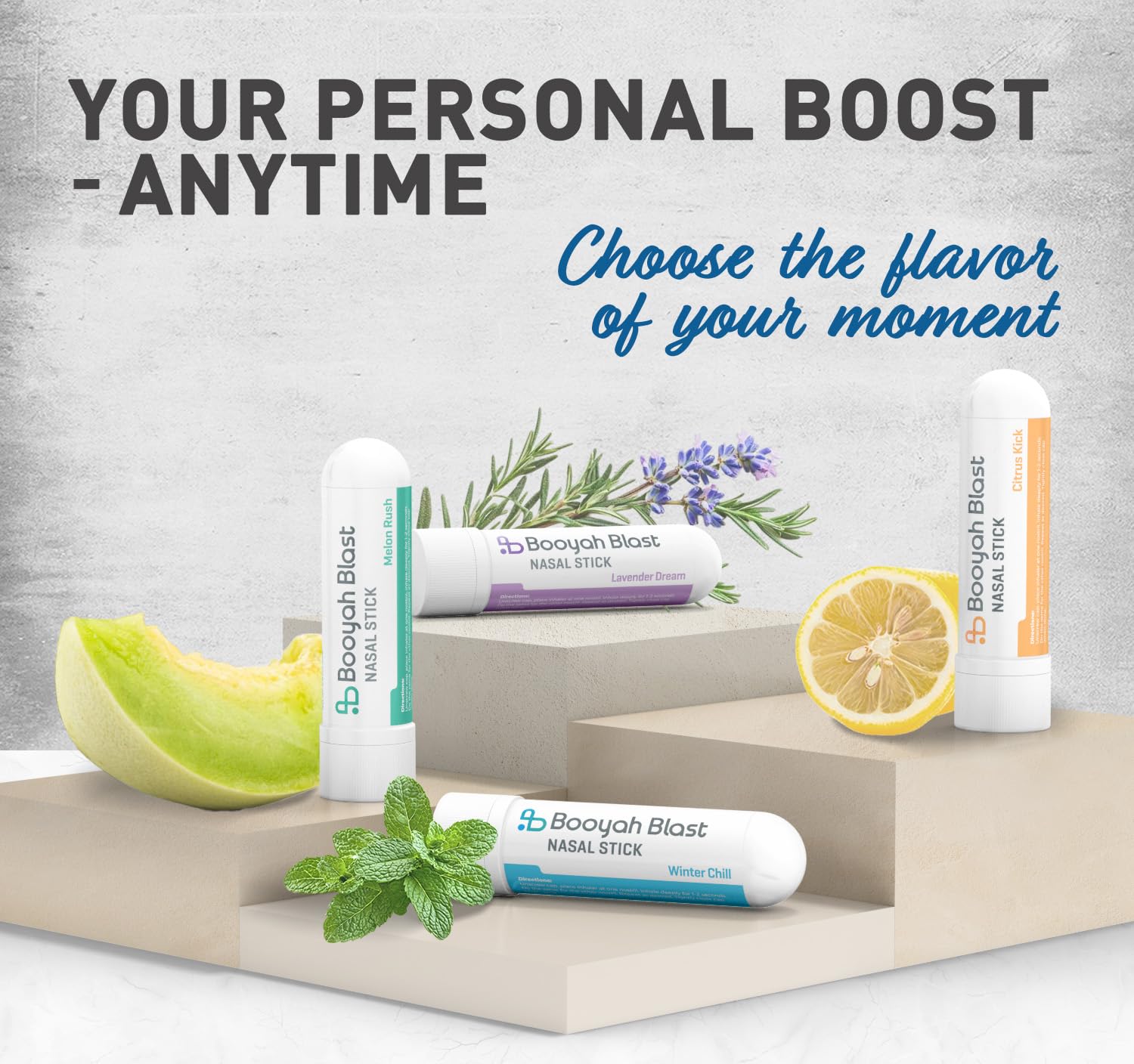 BOOYAH BLAST baton nasal menthol Haleine fraîche : favorise une respiration plus claire.