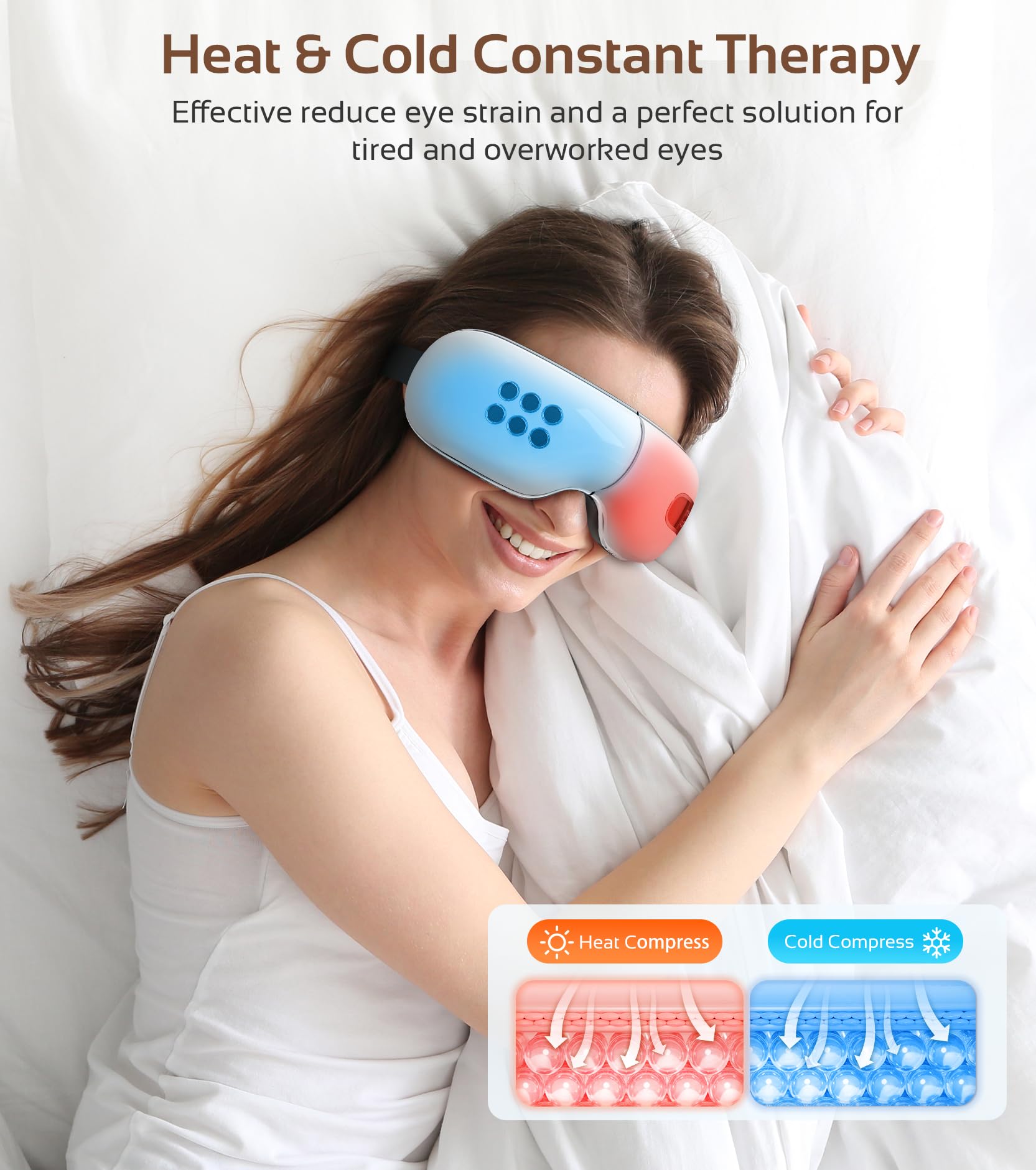 BOQUBOO masseur oculaire avec chaleur, apaise les irritations et stimule la circulation.
