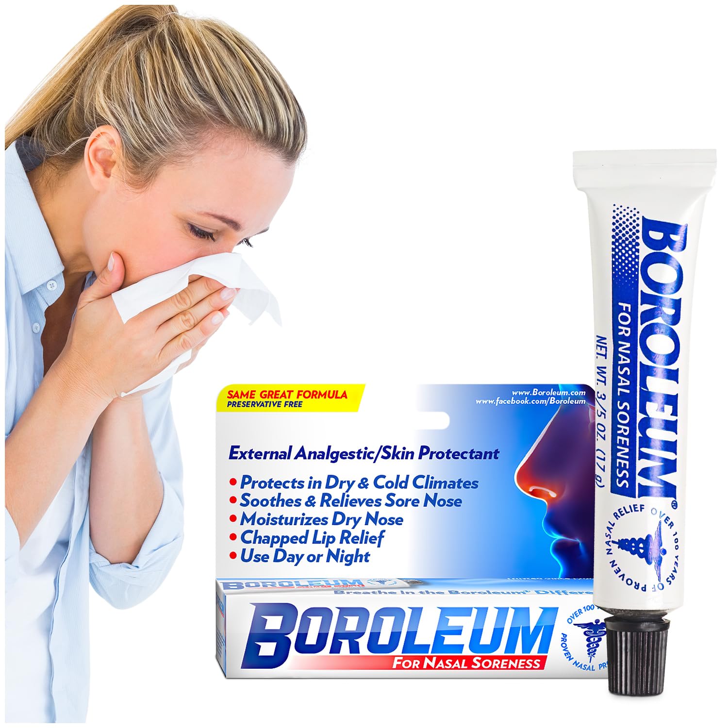 Boroleum tube 17 g pour apaiser les irritations nasales rapidement
