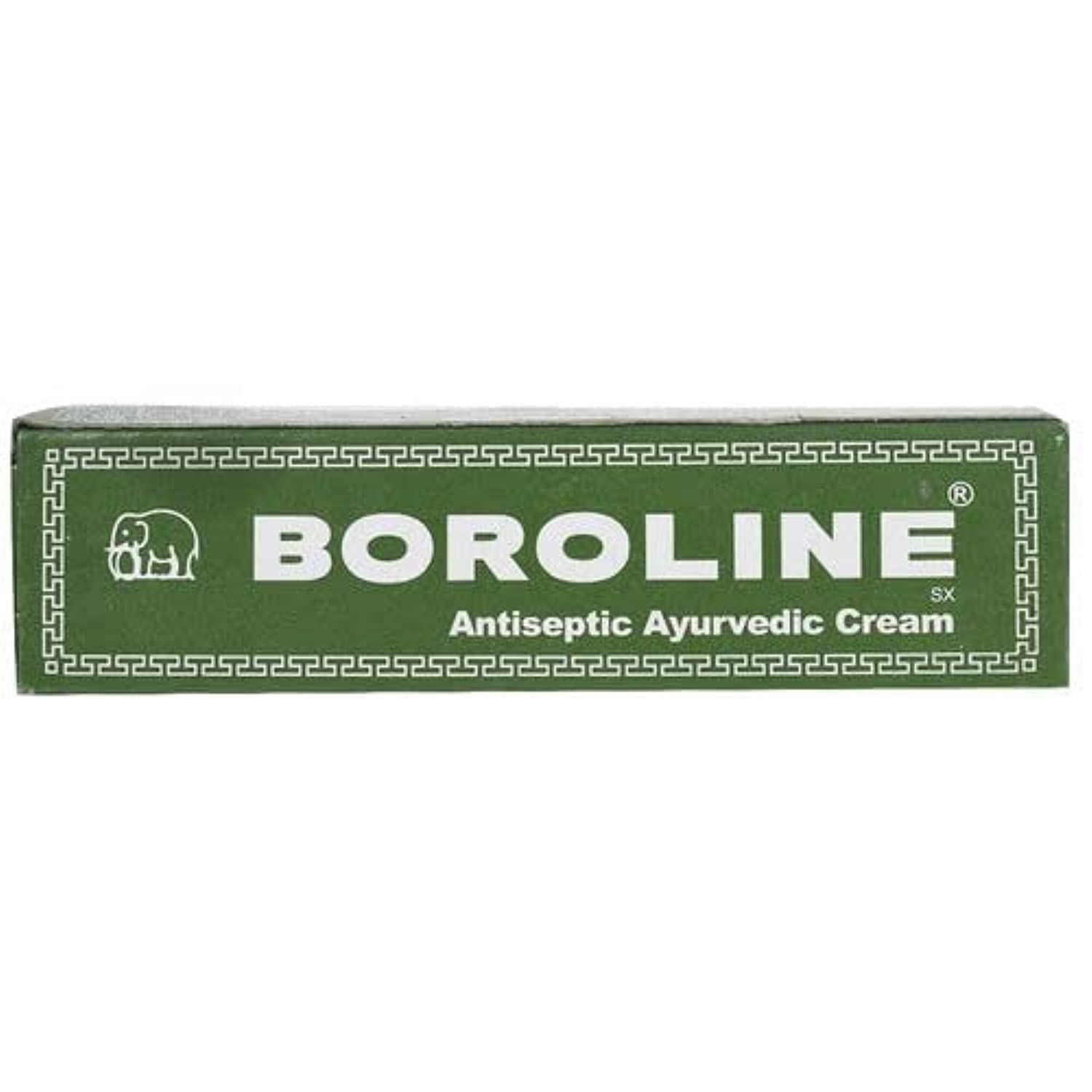 Boroline crème antiseptique ayurvédique, texture onctueuse en tube pratique pour la peau.