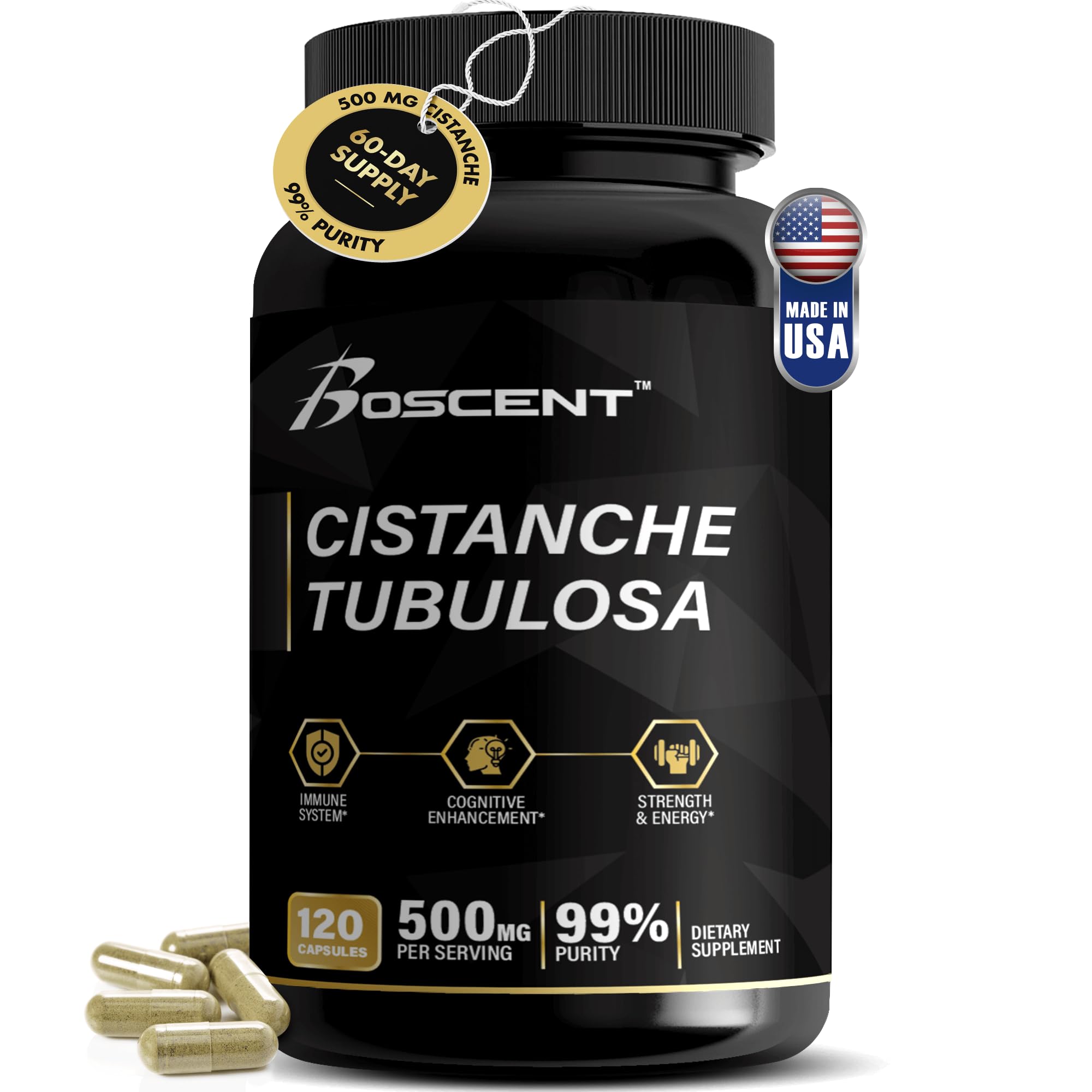 Boscent Cistanche Tubulosa Bouteille pour énergie et concentration