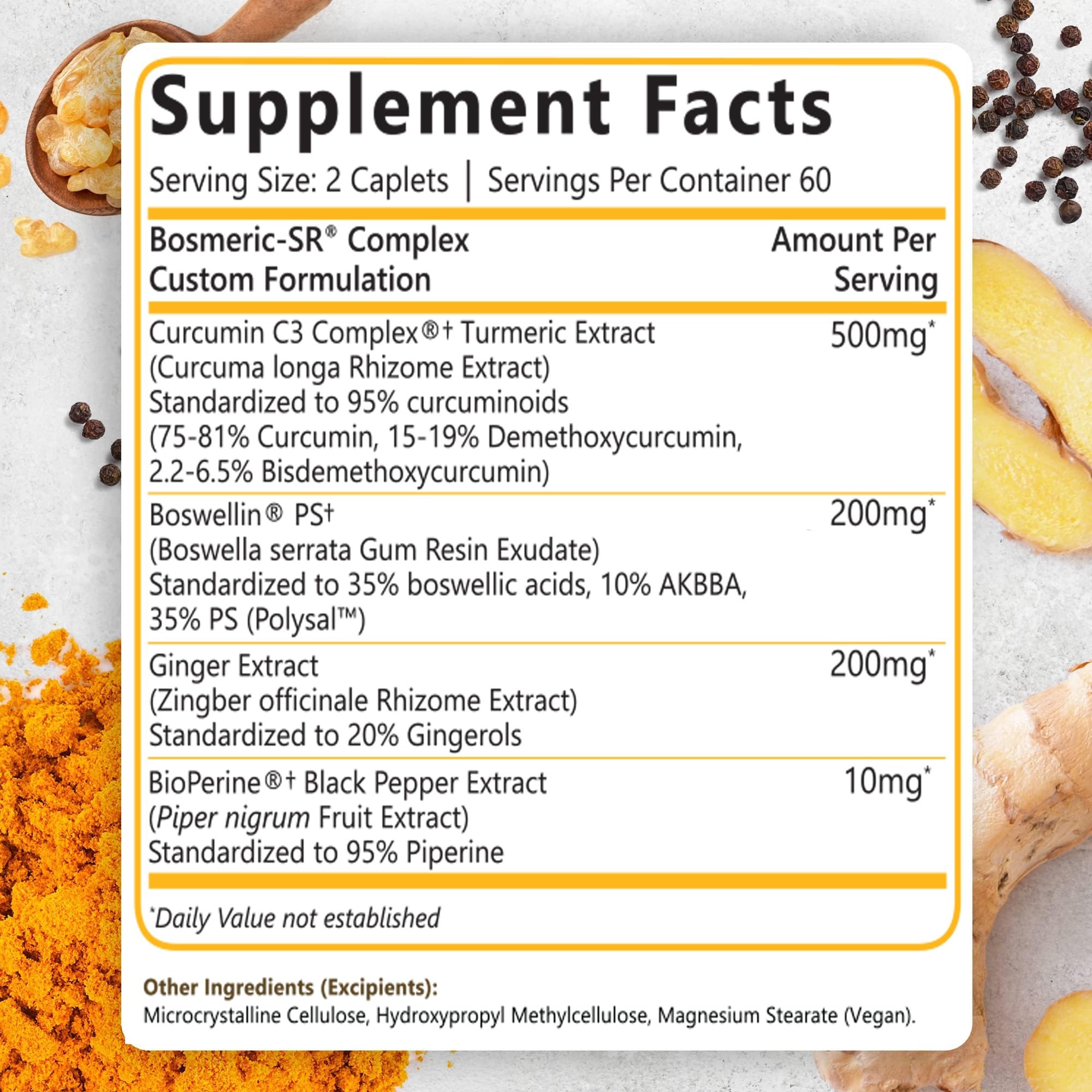 Bosmeric-SR curcuma-turmerique avec BioPerine pour une meilleure absorption.