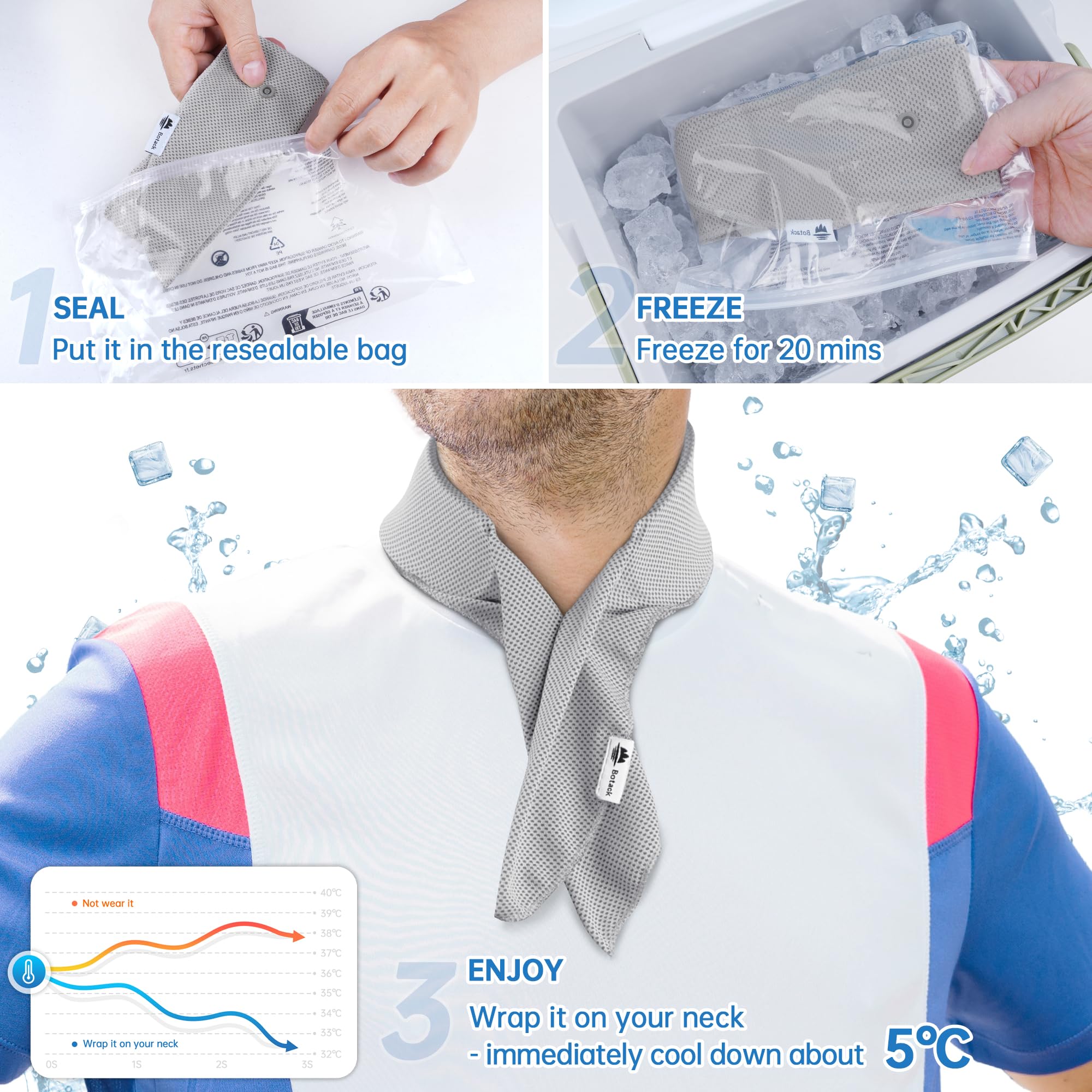Botack-pack-gel-glace-flexible reste souple et sûr après congélation.