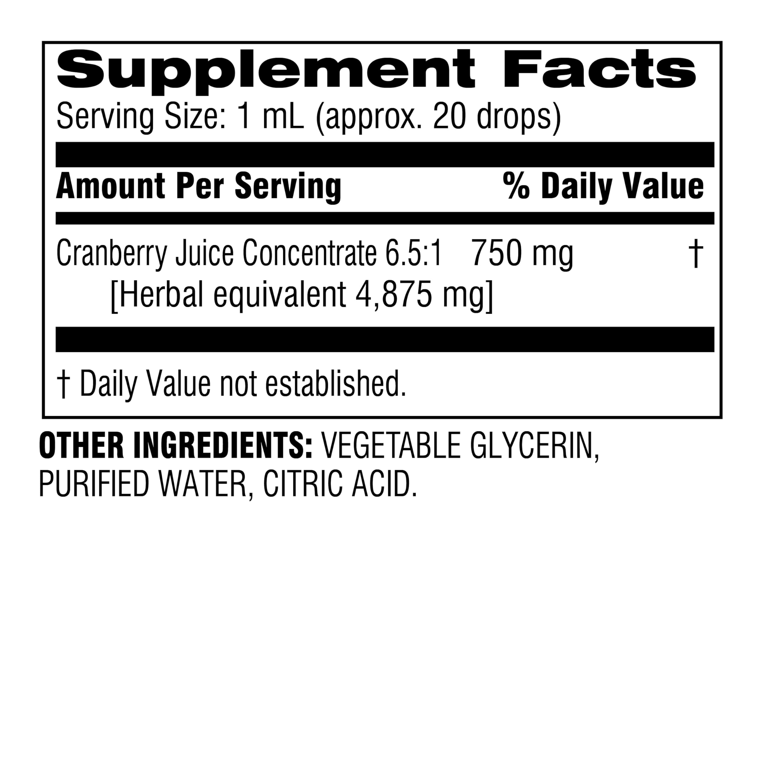 Botanic Choice extrait liquide de canneberge – pipette pratique pour dosage rapide