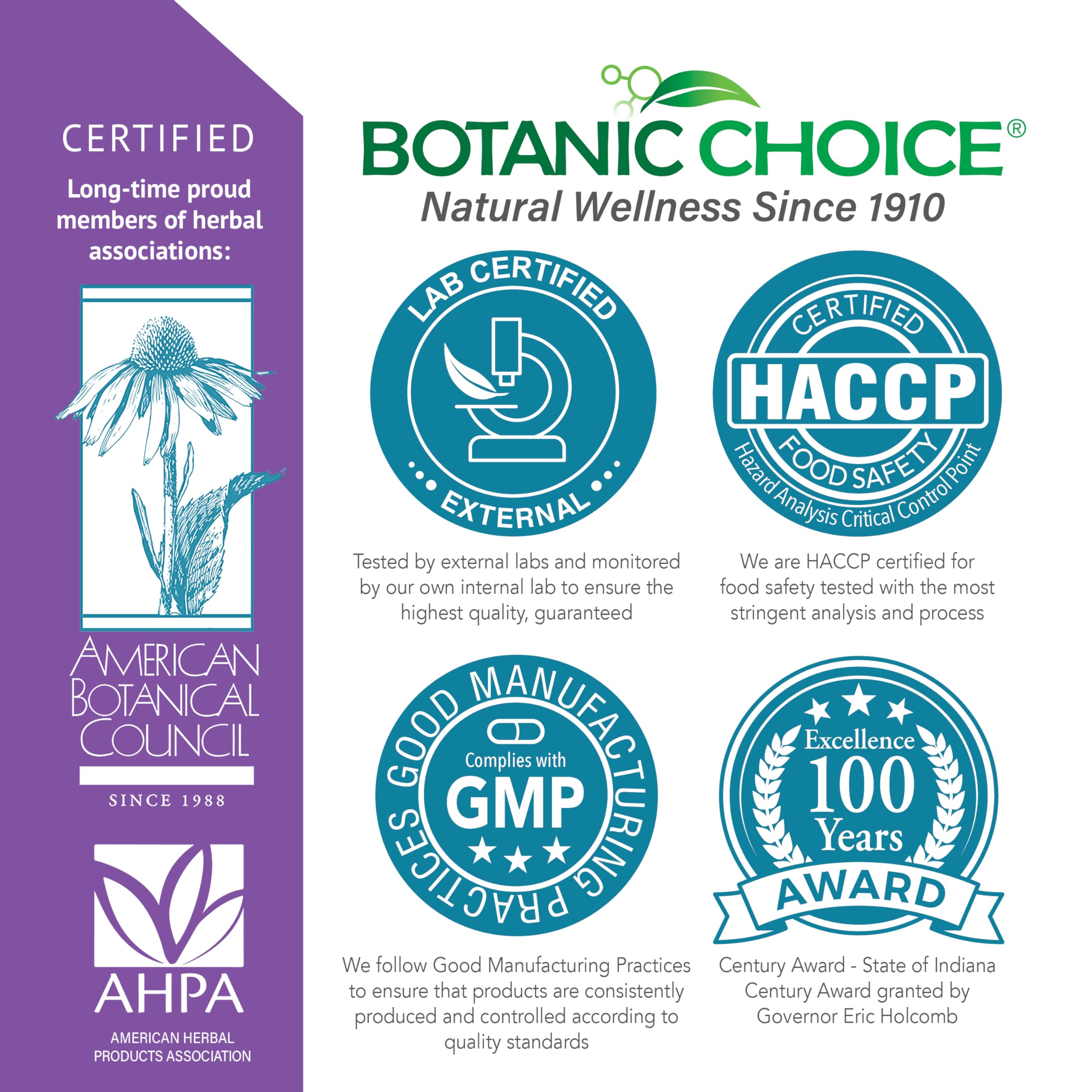 Boîte Botanic Choice, emballage soigné et informations sur l’extrait.