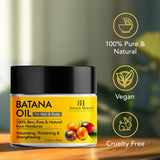 Botanic Hearth Batana brillance cheveux accrue, aspect éclatant.