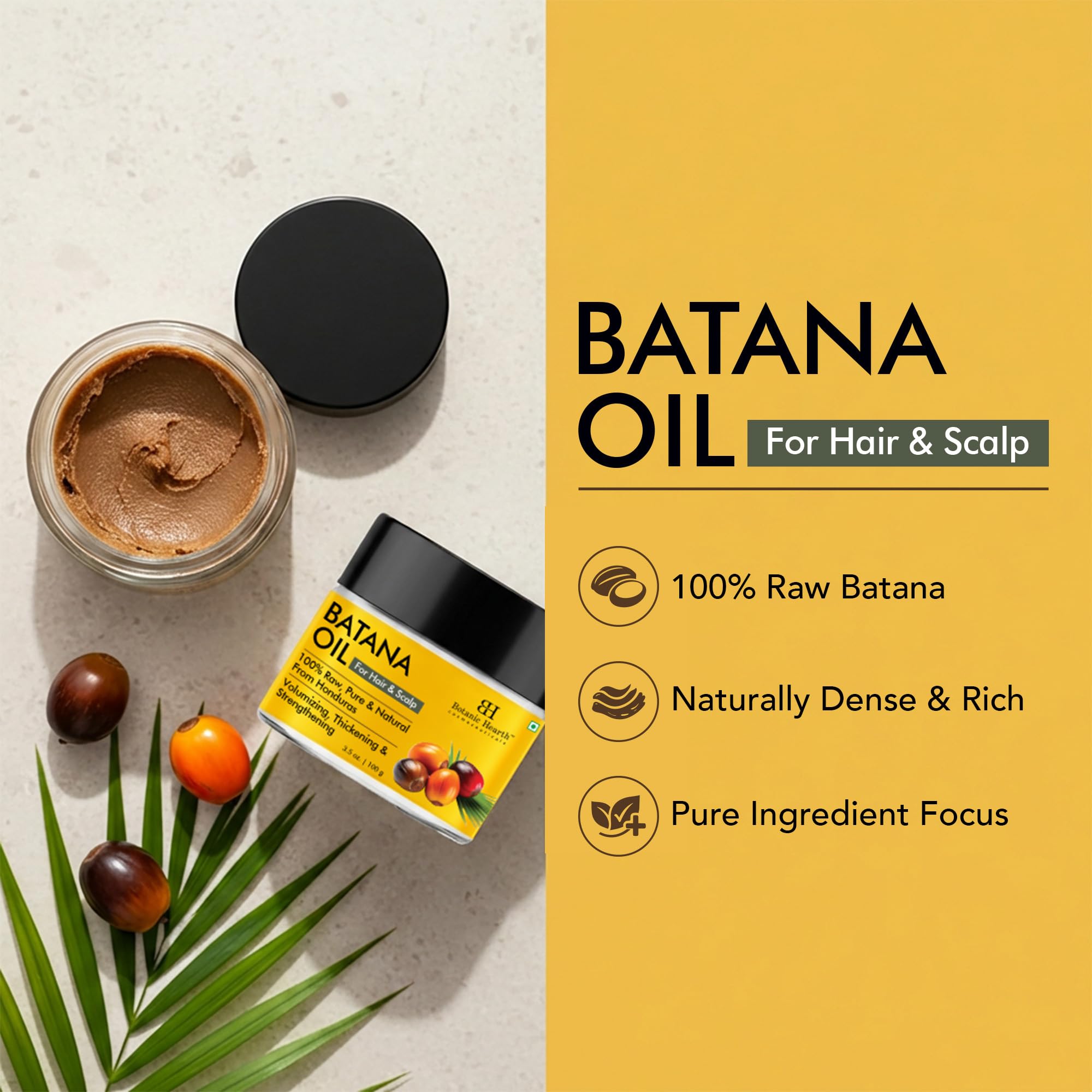 Botanic Hearth Batana massage cuir chevelu, hydratation et détente.