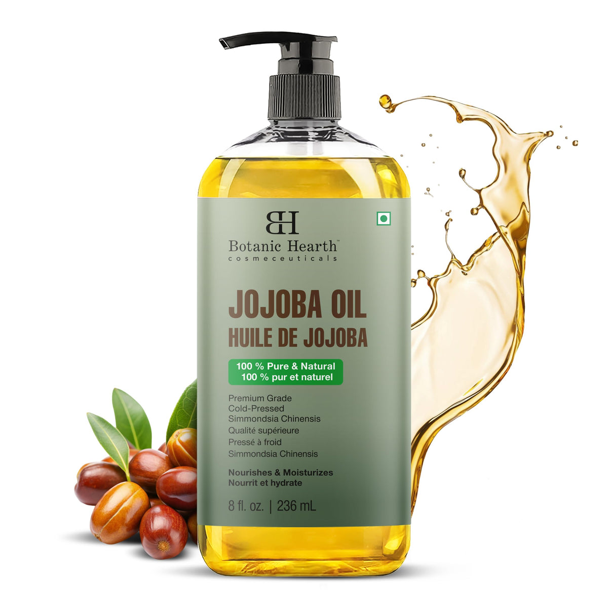 Botanic Hearth huile de massage jojoba - bouteille prête à l'emploi pour la peau.