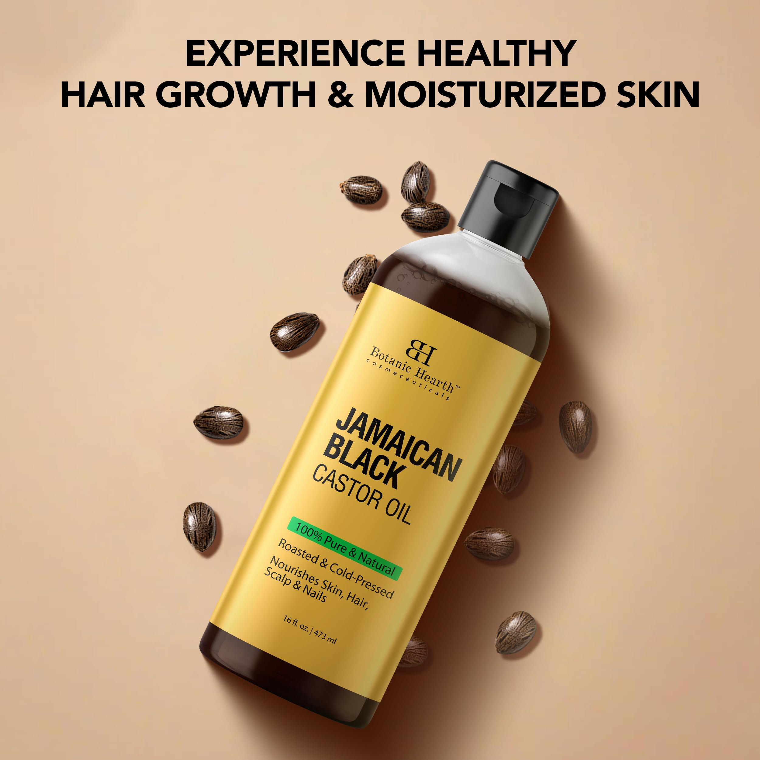 Botanic Hearth huile massage ricin noir jamaïcain – relaxation corps.