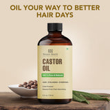 Brillance naturelle des cheveux grâce à l huile de ricin Botanic Hearth.