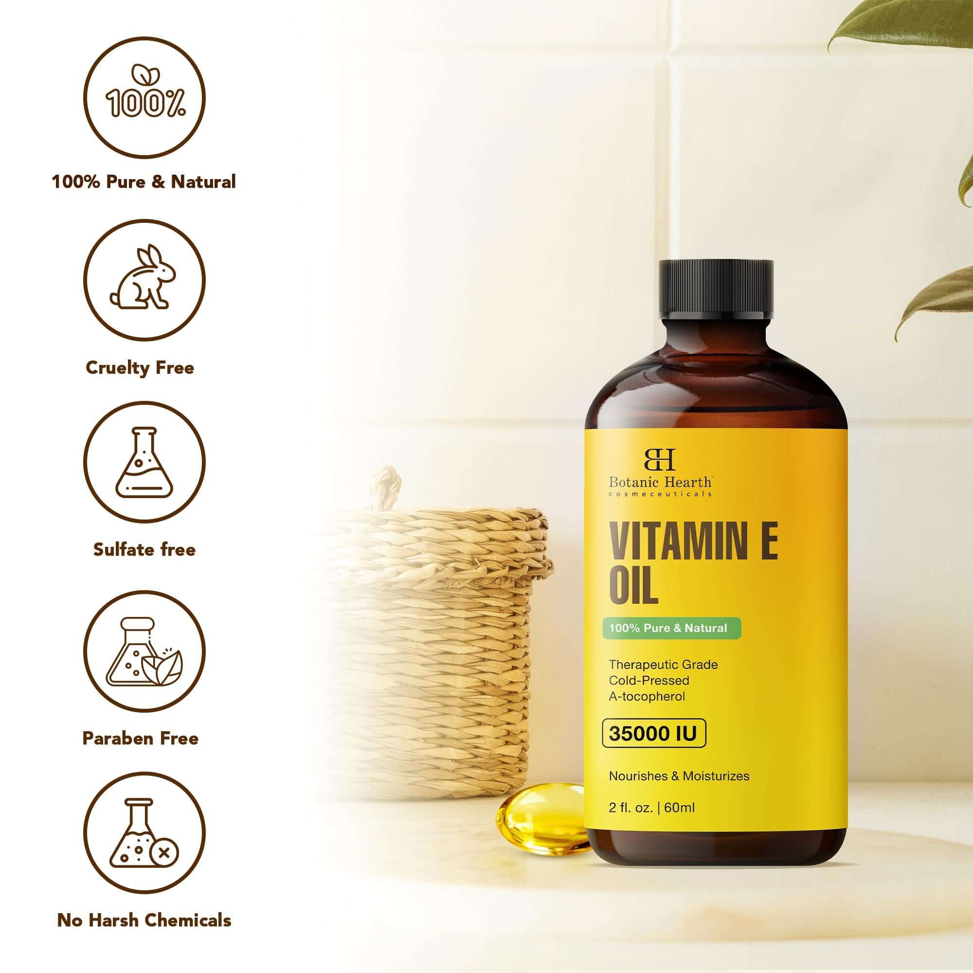 Soin des articulations et confort avec huile vitamine E Botanic Hearth