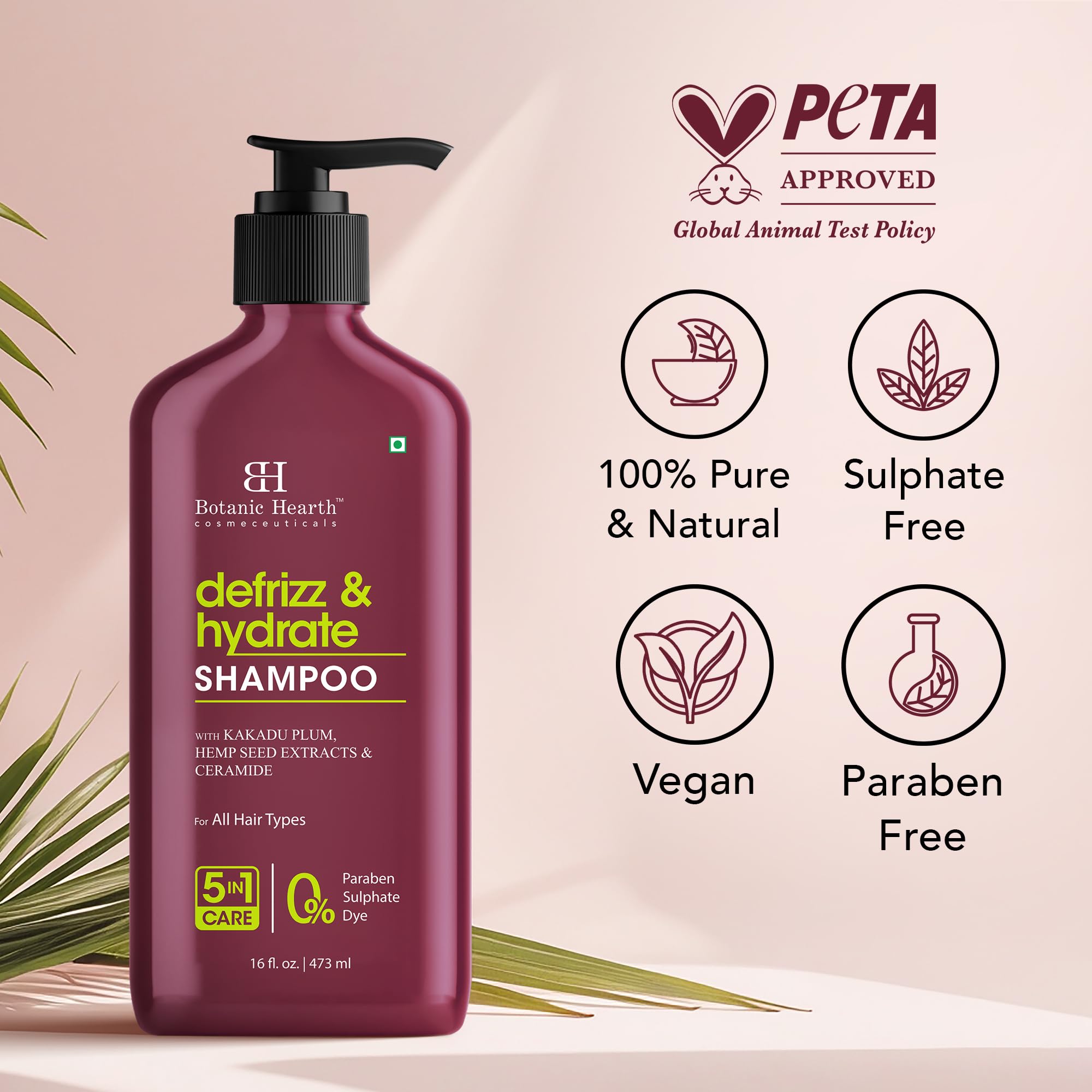 Botanic Hearth Kakadu Plum Shampooing - Clarifiant leger laissant cheveux propres et brillants