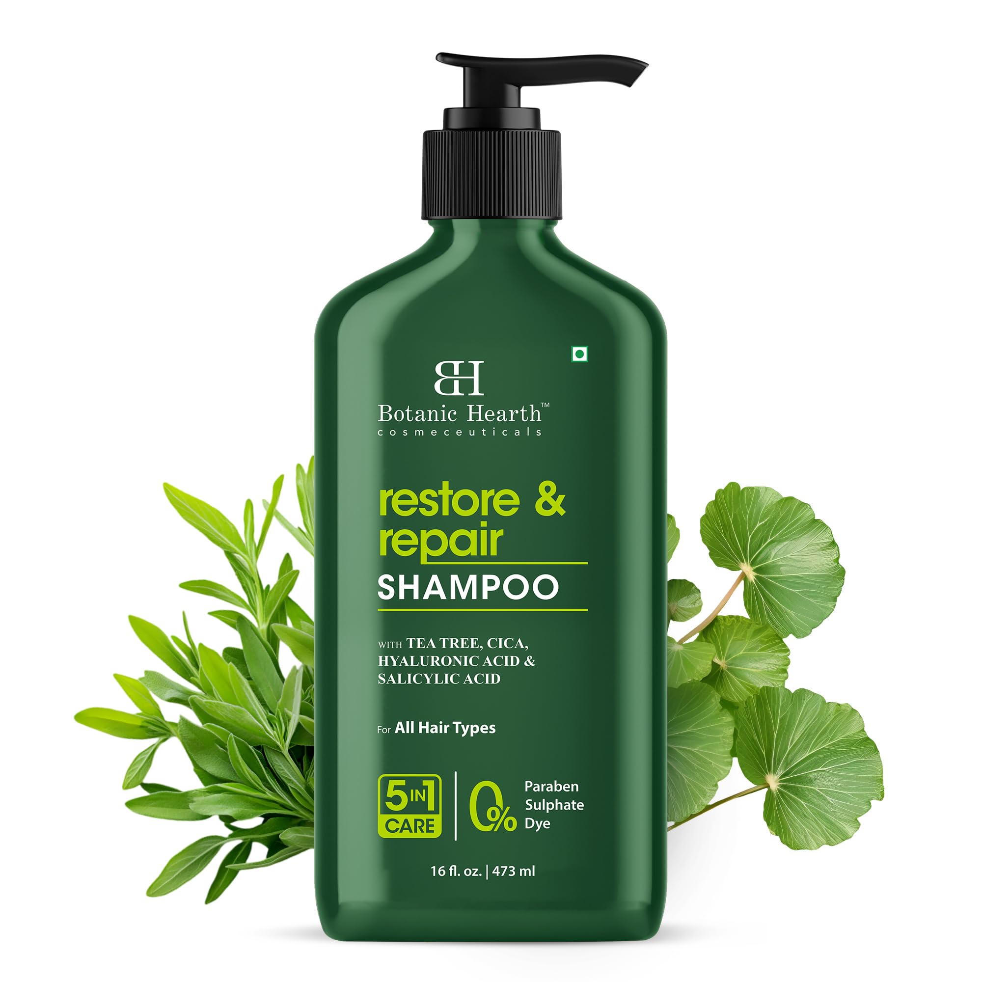 Botanic Hearth Shampoing arbre à thé – bouteille purifie et revitalise les cheveux.