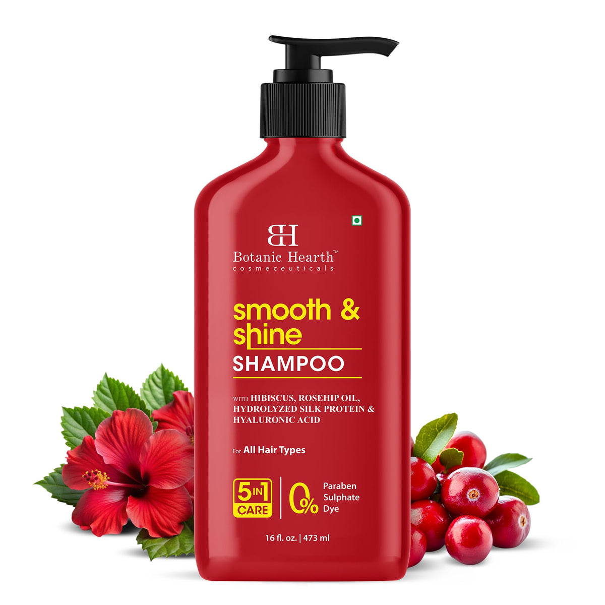 Botanic Hearth Shampoing hibiscus – bouteille visible, douceur et coiffage facilité.