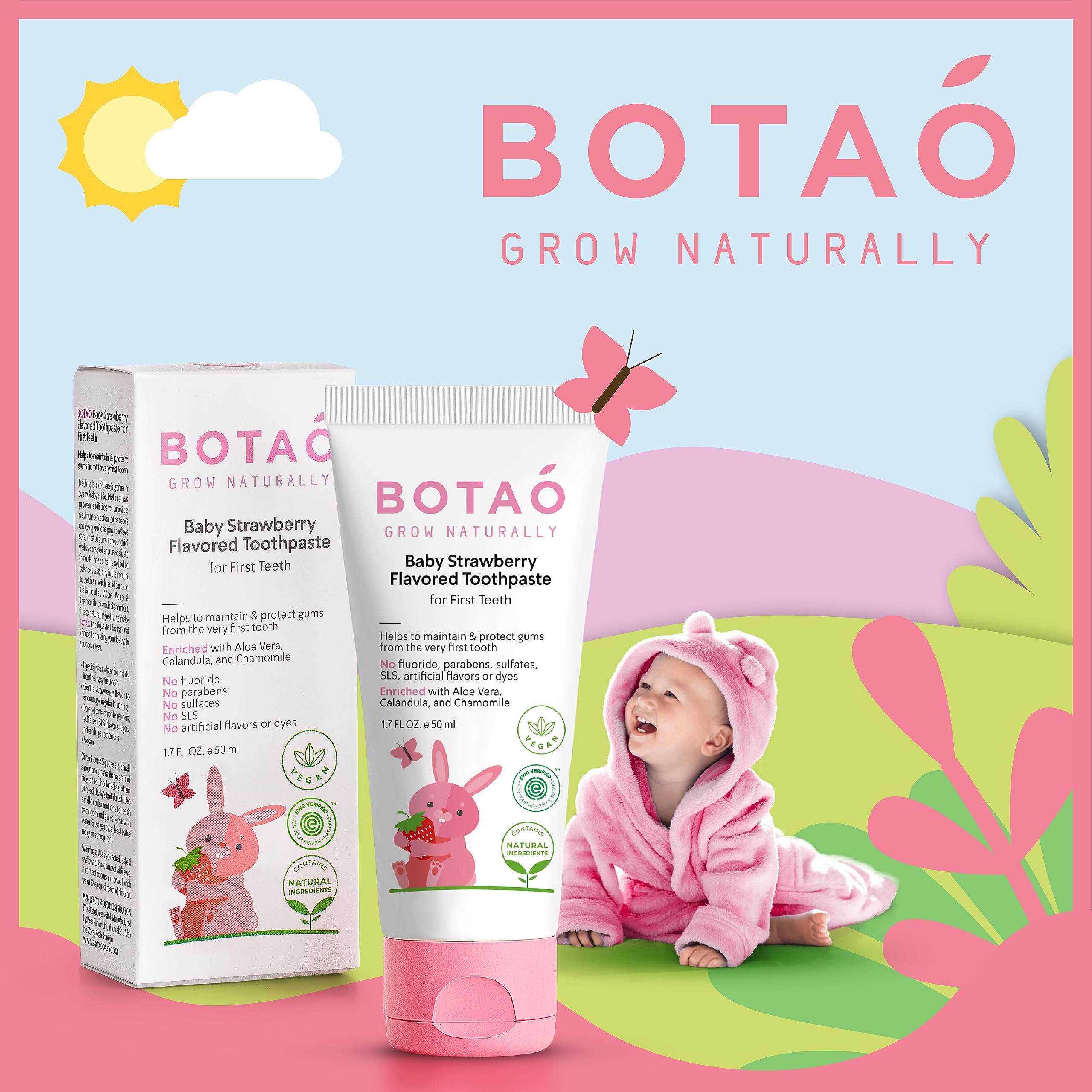 BOTAO dentifrice bébé formation apprentissage, pâte facile à étaler et agréable.