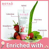 BOTAO dentifrice bébé vegan et sans SLS, respectueux des petites bouches.